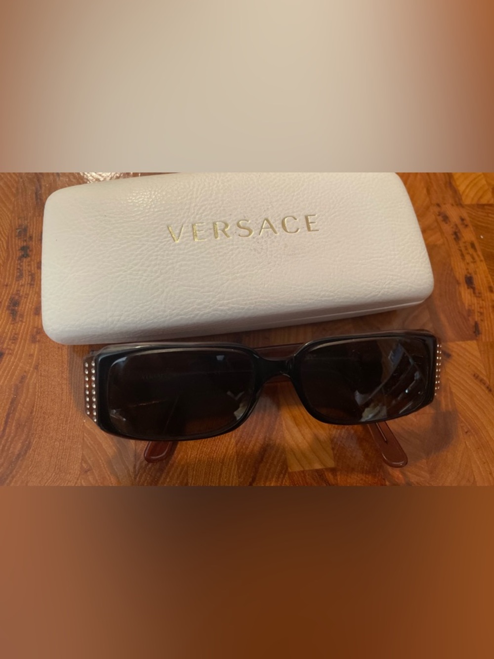 Vintage Versace Black & Brown Sunglasses Frames. Mod 3017. Case Included.